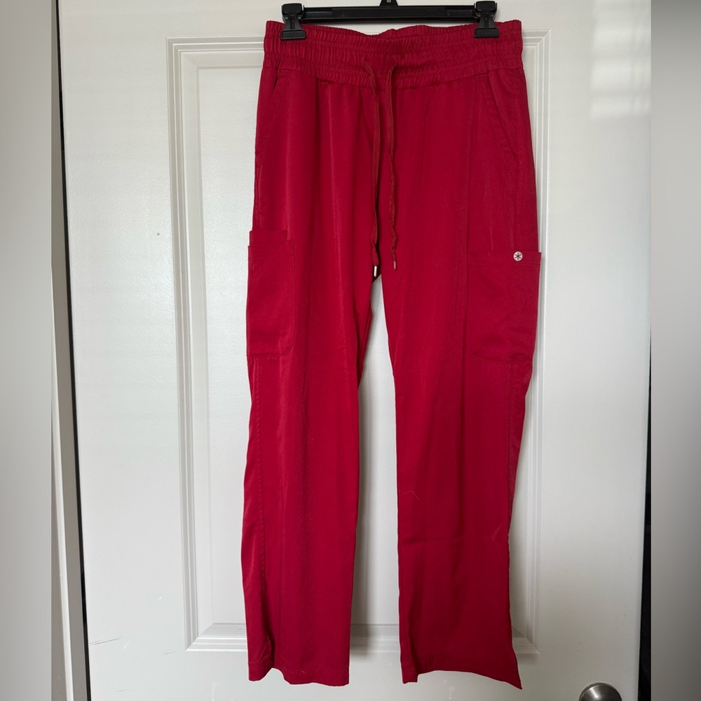 Beyond Scrubs Women's Red Straight Leg Scrub Pants